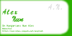 alex nun business card